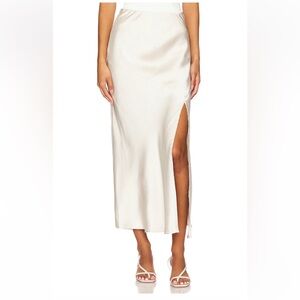 Heartloom Romie Skirt Champagne Cream Satin Maxi slip Revolve NWT S